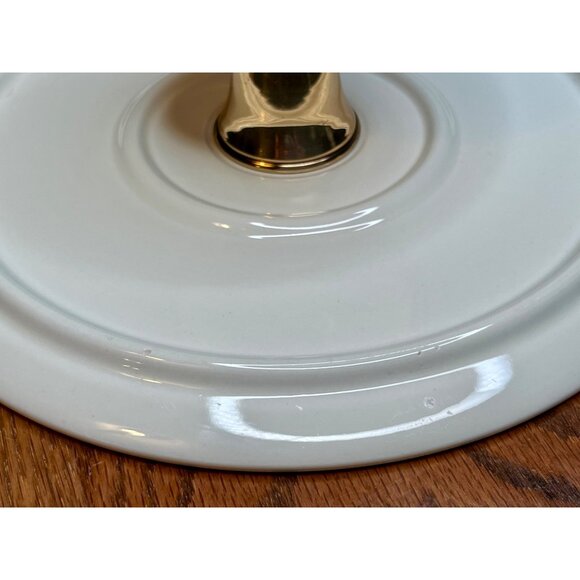 Hall China Jewel Tea Autumn Leaf Cake Plate Stand with Metal Candlestick Base - Picture 10 of 11